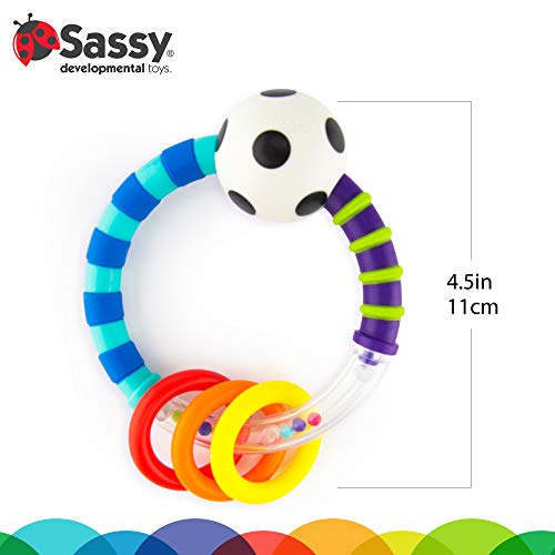 Sassy Ring Rattle: High Contrast Developmental Baby Toy