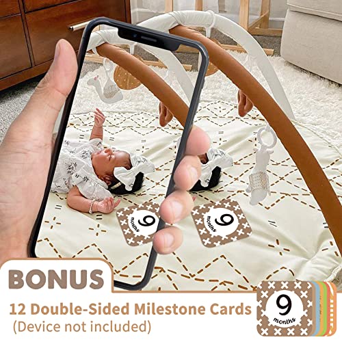 Macrame Baby Play Gym Mat with Detachable Toys