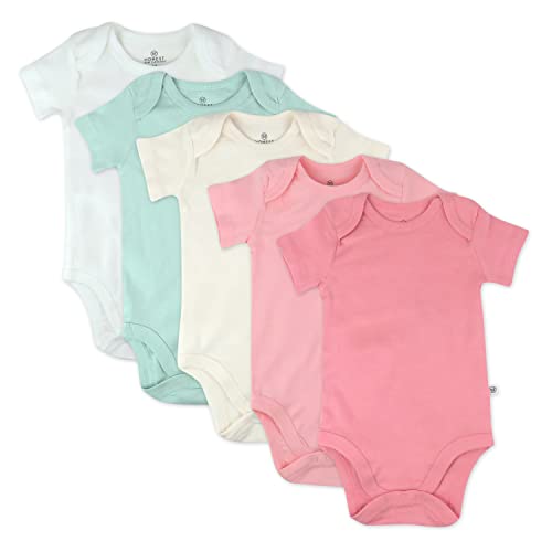 Organic Cotton Short Sleeve Bodysuits 5-Pack for Baby Girls