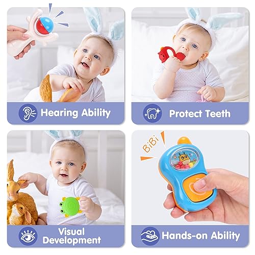 21PCS Qizebaby Baby Rattles Set for Infant Sensory