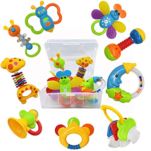 Baby's First Rattle and Teether Toy Gift Set