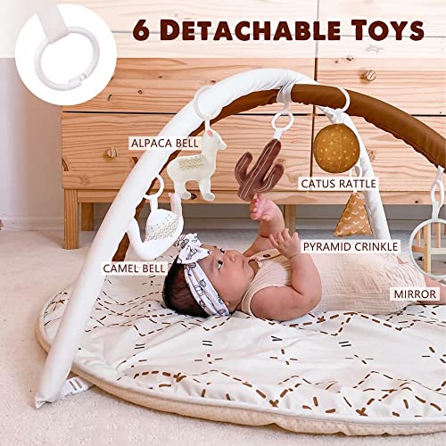 Macrame Baby Play Gym Mat with Detachable Toys