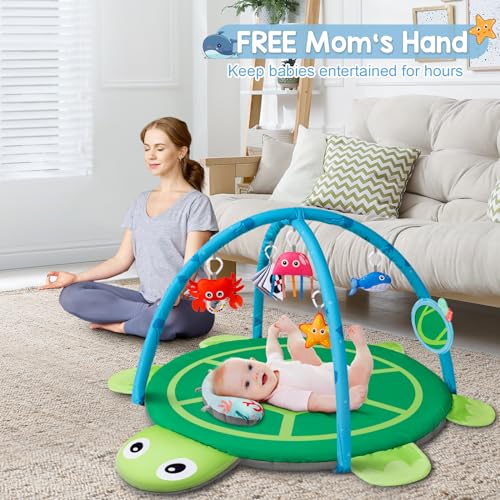 6-in-1 Foldable Baby Gym Play Mat for Tummy Time