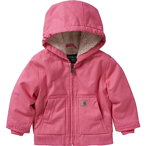 Carhartt Baby Girl's Hooded Canvas Zip-Up Jacket - Pink
