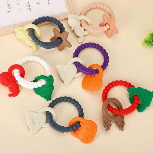 Silicone Teething Ring Toy: BPA-Free Sensory Chew for Babies