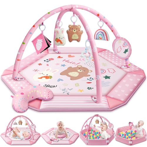8-in-1 Baby Gym Play Mat with 6 Toys