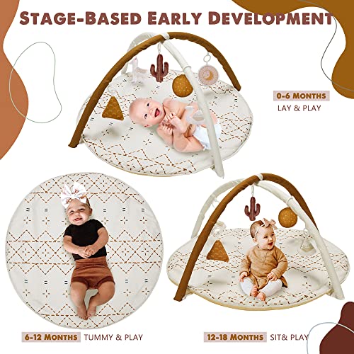 Macrame Baby Play Gym Mat with Detachable Toys