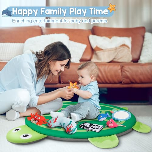 6-in-1 Foldable Baby Gym Play Mat for Tummy Time