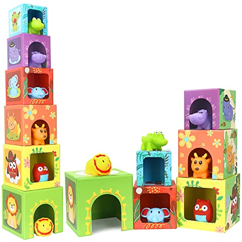 Animal Stacking Learning Toys for Toddlers - Baby Number Blocks & Counting Set