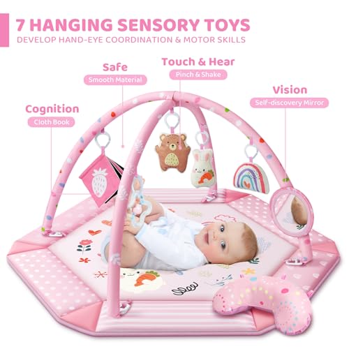 8-in-1 Baby Gym Play Mat with 6 Toys