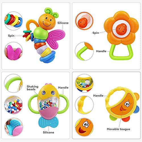 12Pcs Baby Rattles & Teething Set for Infants