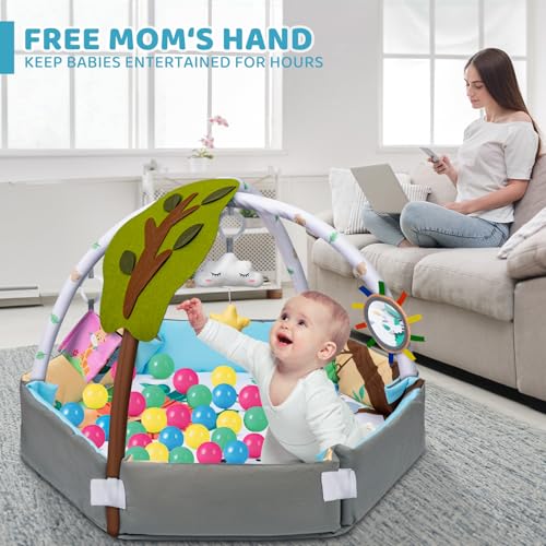 8-in-1 Baby Gym Play Mat with Ball Pit