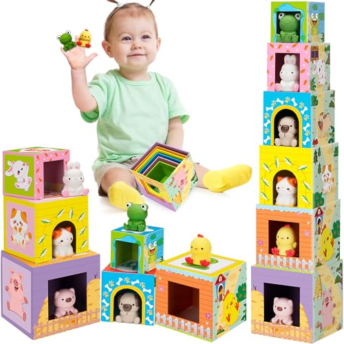 Farm Animals Nesting & Stacking Toy Blocks for Toddlers