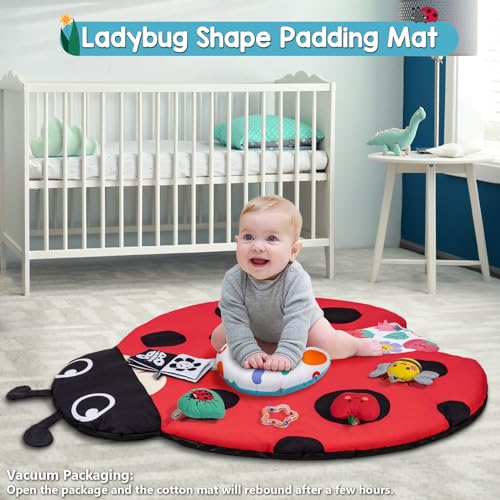 Jyusmile Baby Play Gym Mat with 6 Toys
