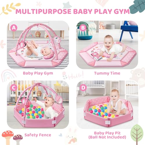 8-in-1 Baby Gym Play Mat with 6 Toys