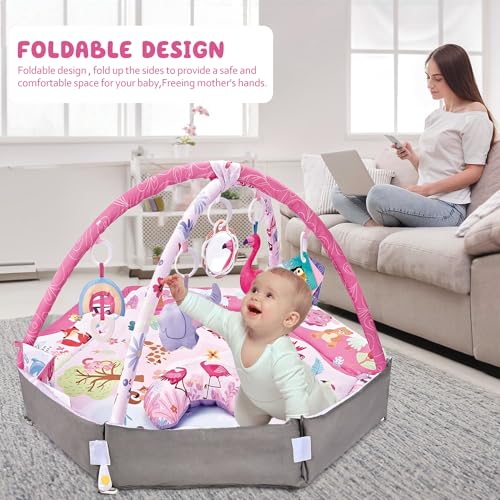 Foldable Baby Play Mat with Tummy Time Toys