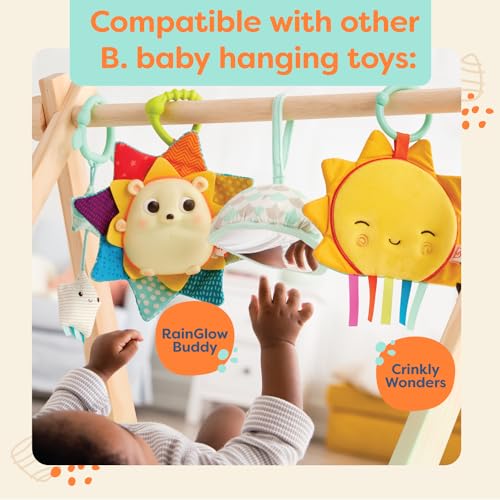 B. toys Wooden Baby Play Gym with Sensory Toys