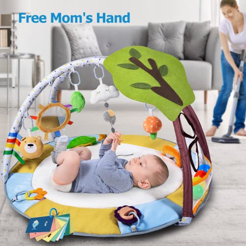 Lupantte Baby Gym Play Mat with 9 Sensory Toys