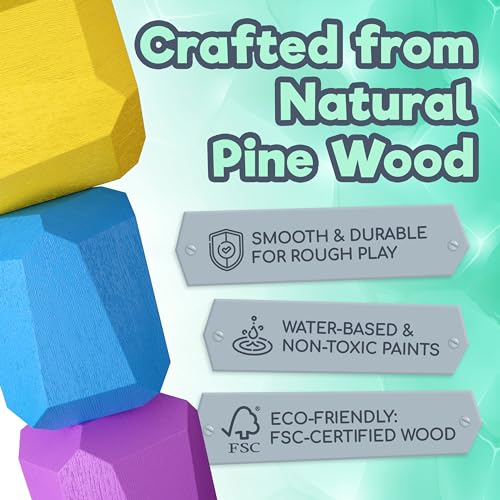 Wooden Stacking Blocks: Montessori Toy for Toddlers Kids