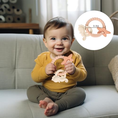 Silicone Teething Ring Toy: BPA-Free Sensory Chew for Babies