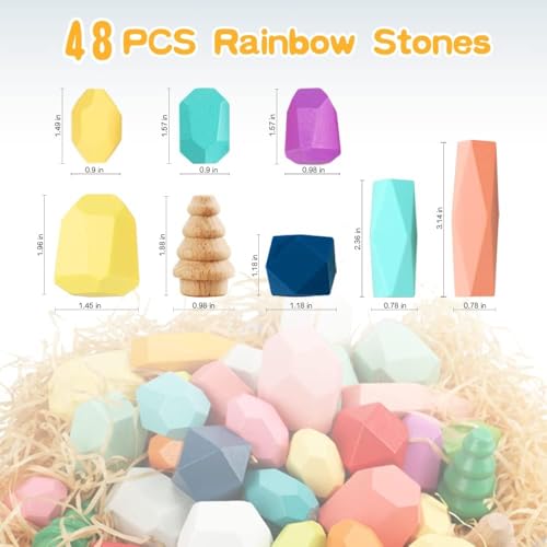 Educational Wooden Stacking Blocks Toy for Toddlers 1-3