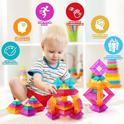 Montessori Pyramid Stacking Blocks Toy Set for Toddlers