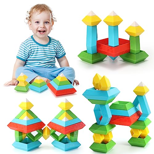 30Pcs Montessori Stacking Toys for Toddlers 1-3