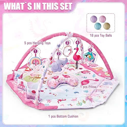 Foldable Baby Play Mat with Tummy Time Toys