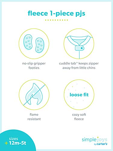 Carter's Baby Girls' 3-Pack Fleece Footed Pajamas, 18 Months