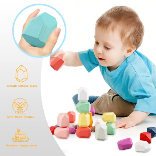 Educational Wooden Stacking Blocks Toy for Toddlers 1-3