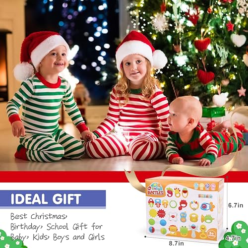 21PCS Qizebaby Baby Rattles Set for Infant Sensory
