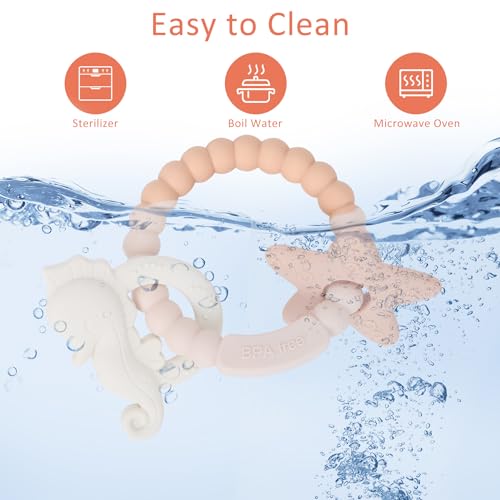 Silicone Teething Ring Toy: BPA-Free Sensory Chew for Babies