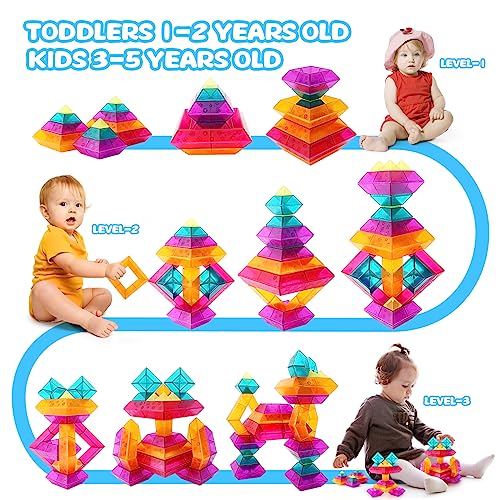 Montessori Pyramid Stacking Blocks Toy Set for Toddlers