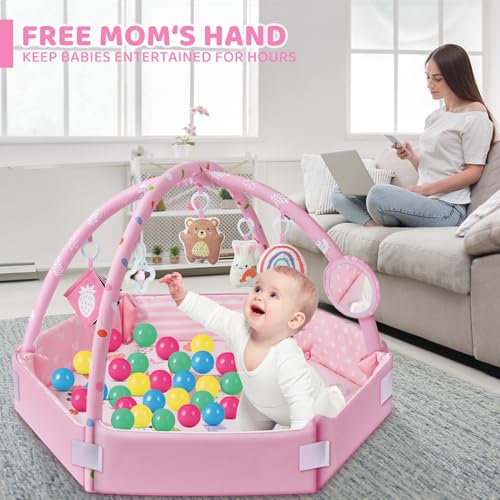 8-in-1 Baby Gym Play Mat with 6 Toys