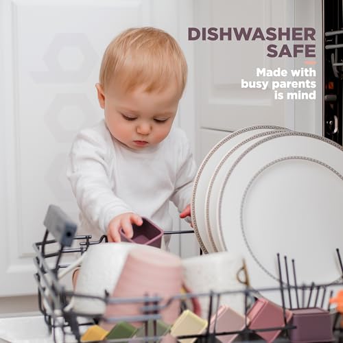 QOOB SPIN Baby Stacking Cups Set - Square Silicon