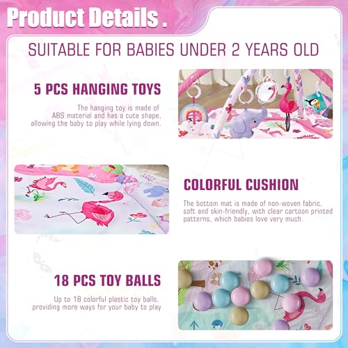 Foldable Baby Play Mat with Tummy Time Toys