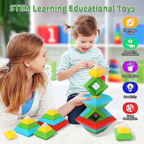 30Pcs Montessori Stacking Toys for Toddlers 1-3