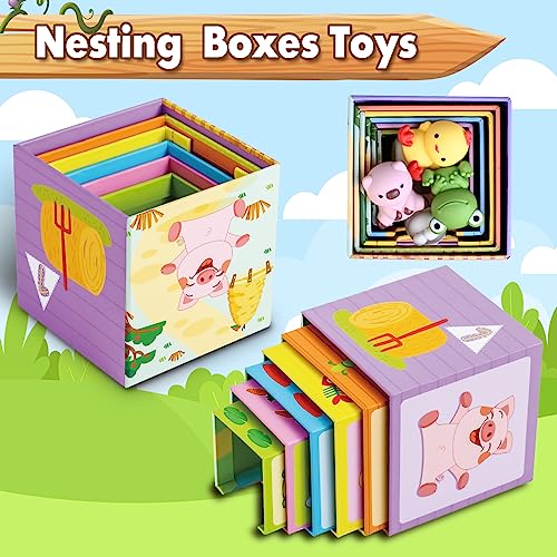 ShyLizard Farm Animal Sorting Stacking Toy Set for Toddlers