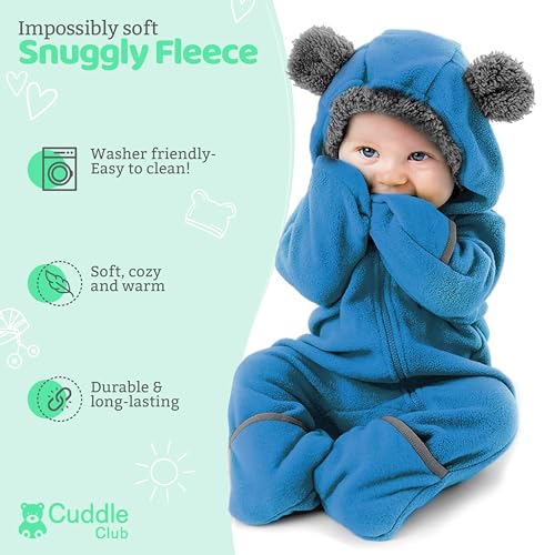 Baby Fleece Hooded Romper 6-12 Months