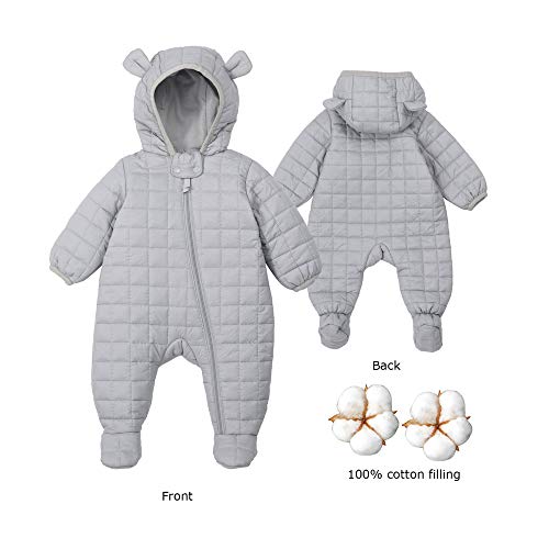 Gender Neutral Baby Snowsuit 0-3 Months Romper Jumpsuit