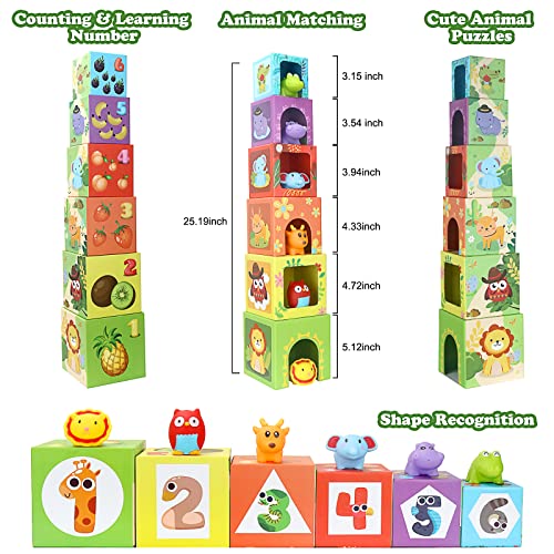 Animal Stacking Learning Toys for Toddlers - Baby Number Blocks & Counting Set