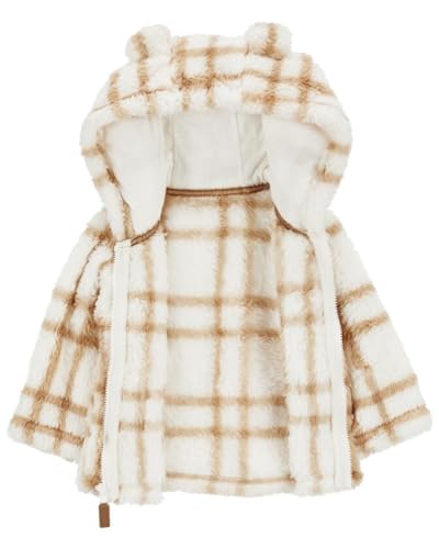 Carter's Ivory Plaid Sherpa Jacket for Baby Girls