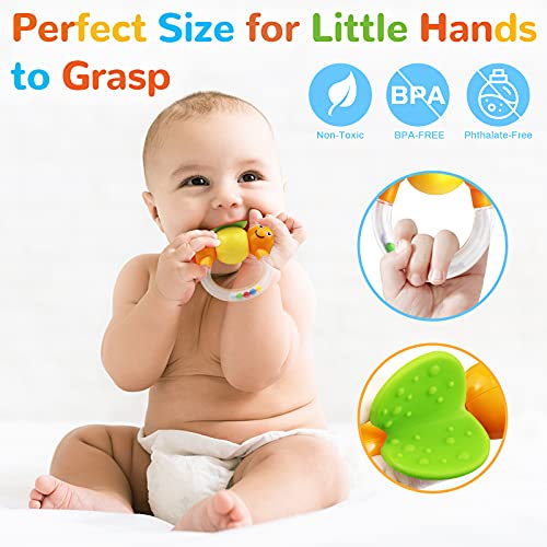 12Pcs Baby Rattles & Teething Set for Infants