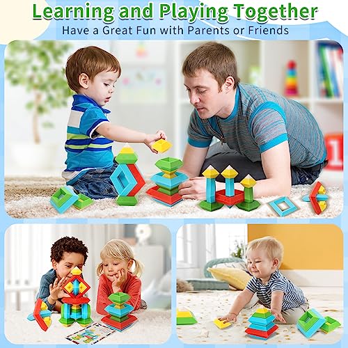 30Pcs Montessori Stacking Toys for Toddlers 1-3