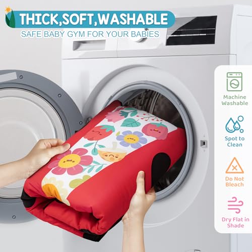 Jyusmile Baby Play Gym Mat with 6 Toys