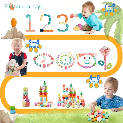 Educational Wooden Stacking Blocks Toy for Toddlers 1-3