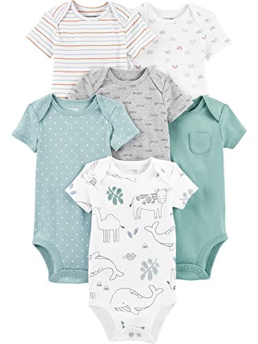Carter's Unisex Baby Short-Sleeve Bodysuit 6-Pack, 18 Months