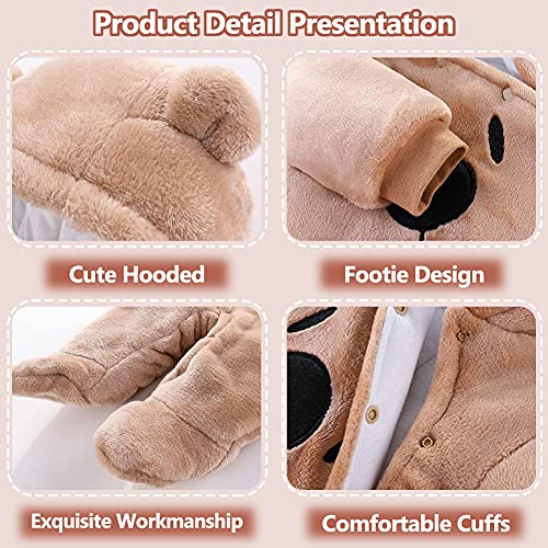 Winter Hooded Footie Fleece Jumpsuit for Newborns