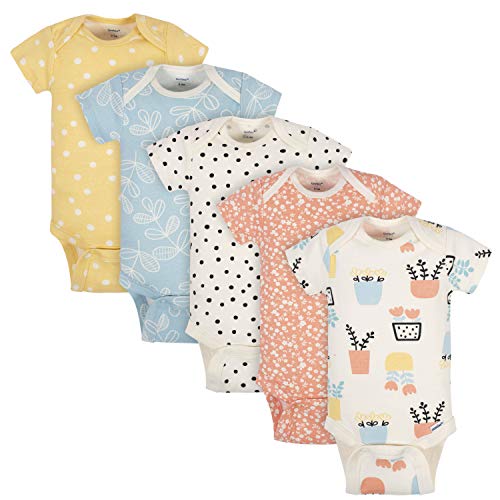 Gerber Baby Girls 5-Pack Short-Sleeve Onesies - 6-9 Months