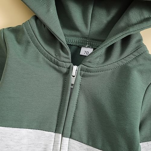 Color Block Hooded Romper for Newborn Boys